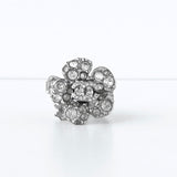 シャネル 2007SS ココマーク カメリア ラインストーン シルバー 指輪 リング 12.5号 - NEWSED