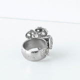 シャネル 2007SS ココマーク カメリア ラインストーン シルバー 指輪 リング 12.5号 - NEWSED