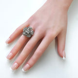 シャネル 2007SS ココマーク カメリア ラインストーン シルバー 指輪 リング 12.5号 - NEWSED