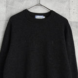 イヴサンローラン ヴィンテージ YSLロゴ ウール ニット チャコールグレー