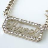 シャネル 2023年製 ロゴ ココマーク ラインストーン 喜平 ネックレス GPゴールド - NEWSED