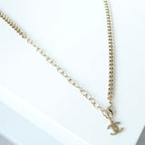 シャネル 2023年製 ロゴ ココマーク ラインストーン 喜平 ネックレス GPゴールド - NEWSED