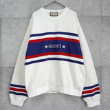 グッチ 2023AW ロゴ スウェット アイボリー/ネイビー/レッド - NEWSED