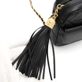 シャネル マトラッセ カーフスキン フリンジチェーン ショルダーバッグ ブラック 箱付き