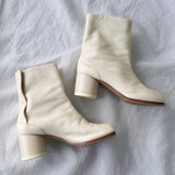 メゾンマルジェラ 22 タビブーツ ショートブーツ レディース ナッパレザー アイボリー 6cmヒール サイズ37 - NEWSED