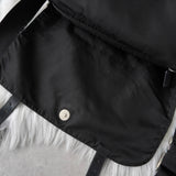 プラダ ポコノ テスート ナイロン 三角プレート ショルダーバッグ メッセンジャーバッグ ブラック