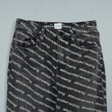 アレキサンダー ワン ロゴ 総柄 デニム ブラック レディース