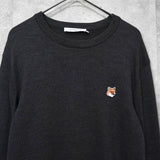 メゾン キツネ フォックスロゴ ニット グレー