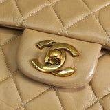 シャネル ココマーク マトラッセ23 ターンロック ラムスキン ダブルフラップ チェーン 2way ショルダーバッグ ベージュ 1番台6桁 - NEWSED