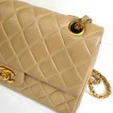 シャネル ココマーク マトラッセ23 ターンロック ラムスキン ダブルフラップ チェーン 2way ショルダーバッグ ベージュ 1番台6桁 - NEWSED