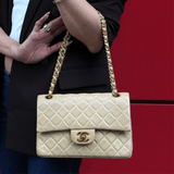 シャネル ココマーク マトラッセ23 ターンロック ラムスキン ダブルフラップ チェーン 2way ショルダーバッグ ベージュ 1番台6桁 - NEWSED