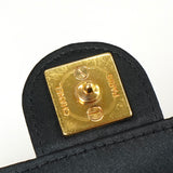 シャネル ココマーク マトラッセ サテン チェーン ショルダーバッグ ブラック