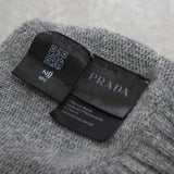 プラダ ロゴ カシミヤ ウール ニット グレー レディース