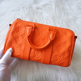 ルイヴィトン モノグラム キーポル バンドリエール25 トリヨンレザー 2way ミニボストンバッグ ハンドバッグ ショルダーバッグ オレンジ - NEWSED