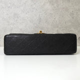 シャネル ターンロック マトラッセ25 キャビアスキン ダブルフラップ チェーンショルダーバッグ トートバッグ ブラック ゴールド - NEWSED