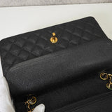 シャネル ターンロック マトラッセ25 キャビアスキン ダブルフラップ チェーンショルダーバッグ トートバッグ ブラック ゴールド - NEWSED