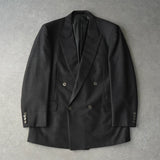 バーバリー ヴィンテージ ホースロゴ ボタン モヘア混紡 ダブル テーラドジャケット グレー