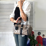 ロエベ ローラ26 レザー ハンドバッグ メタリック シャンパンゴールド - NEWSED