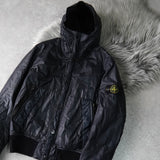 ストーンアイランド コンパスバッジ ムソラゴマータ フーデッドジャケット ブラック メンズ