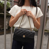 シャネル パリ限定 ココマーク ターンロック マトラッセ ラムスキン ダブルフラップ チェーンショルダーバッグ ブラック 2番台7桁 - NEWSED