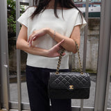 シャネル パリ限定 ココマーク ターンロック マトラッセ ラムスキン ダブルフラップ チェーンショルダーバッグ ブラック 2番台7桁 - NEWSED