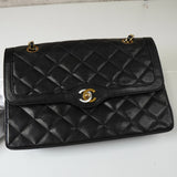 シャネル パリ限定 ココマーク ターンロック マトラッセ ラムスキン ダブルフラップ チェーンショルダーバッグ ブラック 2番台7桁 - NEWSED