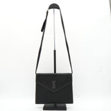 サンローラン YSLロゴ ステッチ ショルダーバッグ ブラック