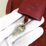 ロエベ アマソナ28 スエード レザー ハンドバッグ レッド レディース - NEWSED