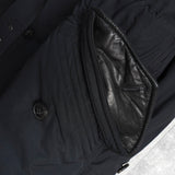 ポロ バイ ラルフローレン レザー切り替え フーデッド 中綿ジャケット コート ブラック