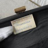 ボッテガ ヴェネタ イントレチャート サテン パーティーバッグ ブラック