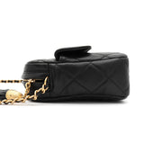 シャネル マトラッセ カーフスキン フリンジチェーン ショルダーバッグ ブラック 箱付き