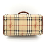 バーバリー ノバチェック PVC / レザー ミニボストンバッグ ハンドバッグ ベージュ レディース