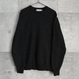 イヴサンローラン ヴィンテージ YSLロゴ ウール ニット チャコールグレー