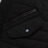 バブアー スエード切り替え キルティングジャケット ブラック