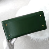 セリーヌ サークルロゴ レザー 2way ハンドバッグ ショルダーバッグ グリーン - NEWSED