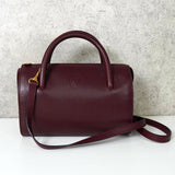 カルティエ マスト レザー 2way ミニボストンバッグ ショルダーバッグ ボルドー - NEWSED