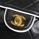 シャネル ココマーク ミニマトラッセ ターンロック ラムスキン 2way チェーン ショルダーバッグ ブラック 1番台7桁 - NEWSED