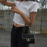 シャネル ココマーク ミニマトラッセ ターンロック ラムスキン 2way チェーン ショルダーバッグ ブラック 1番台7桁 - NEWSED