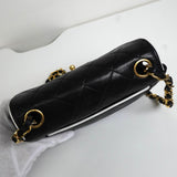 シャネル ココマーク ミニマトラッセ ターンロック ラムスキン 2way チェーン ショルダーバッグ ブラック 1番台7桁 - NEWSED