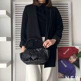 プラダ レザー リボン 2way ハンドバッグ ショルダーバッグ ブラック ギャランティーカード付き - NEWSED