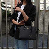 プラダ サフィアーノ レザー 2way ハンドバッグ ショルダーバッグ ブラック - NEWSED