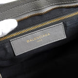 バレンシアガ メタリック エッジ シティ レザー 2way ハンドバッグ ショルダーバッグ グレー - NEWSED