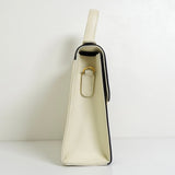 イヴ サンローラン ダイヤカット レザー 自立型 2way ミニ ハンドバッグ ショルダーバッグ ホワイト / ブラック レディース - NEWSED