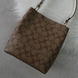 コーチ スモール タウン バケット バッグ シグネチャー 2way ショルダーバッグ ハンドバッグ ブラウン 2312 - NEWSED