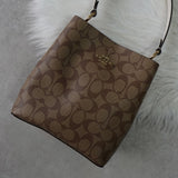 コーチ スモール タウン バケット バッグ シグネチャー 2way ショルダーバッグ ハンドバッグ ブラウン 2312 - NEWSED