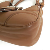 プラダ トライアングルロゴ サフィアーノ レザー 2way ハンドバッグ ショルダーバッグ ブラウン - NEWSED