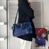 イヴサンローラン プチカバス レザー 2WAY ハンドバッグ ショルダーバッグ バッグ ブルー - NEWSED