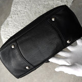 プラダ ヴィッテロダイノレザー 2way ハンドバッグ ショルダーバッグ 編み込みハンドル ブラック - NEWSED