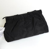 プラダ テスート ポコノ ナイロン トライアングルロゴ ギャザー 2way ハンドバッグ ショルダーバッグ ブラック - NEWSED