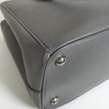 プラダ ガレリア サフィアーノレザー 2way ハンドバッグ ショルダーバッグ グレー - NEWSED